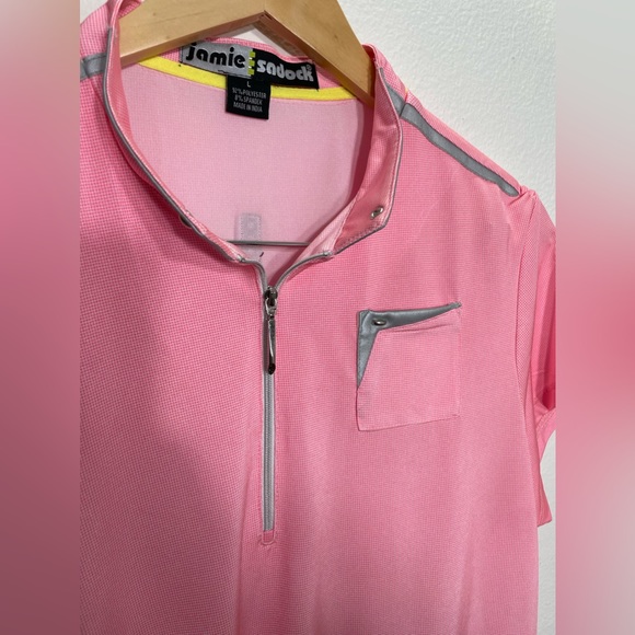 2/$10🌟Jamie sadock shirt size large pink tie front quarter zip golf shirt - Picture 4 of 7